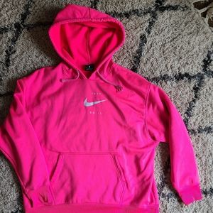 NIKE hot pink hoodie women size medium pullover sweater